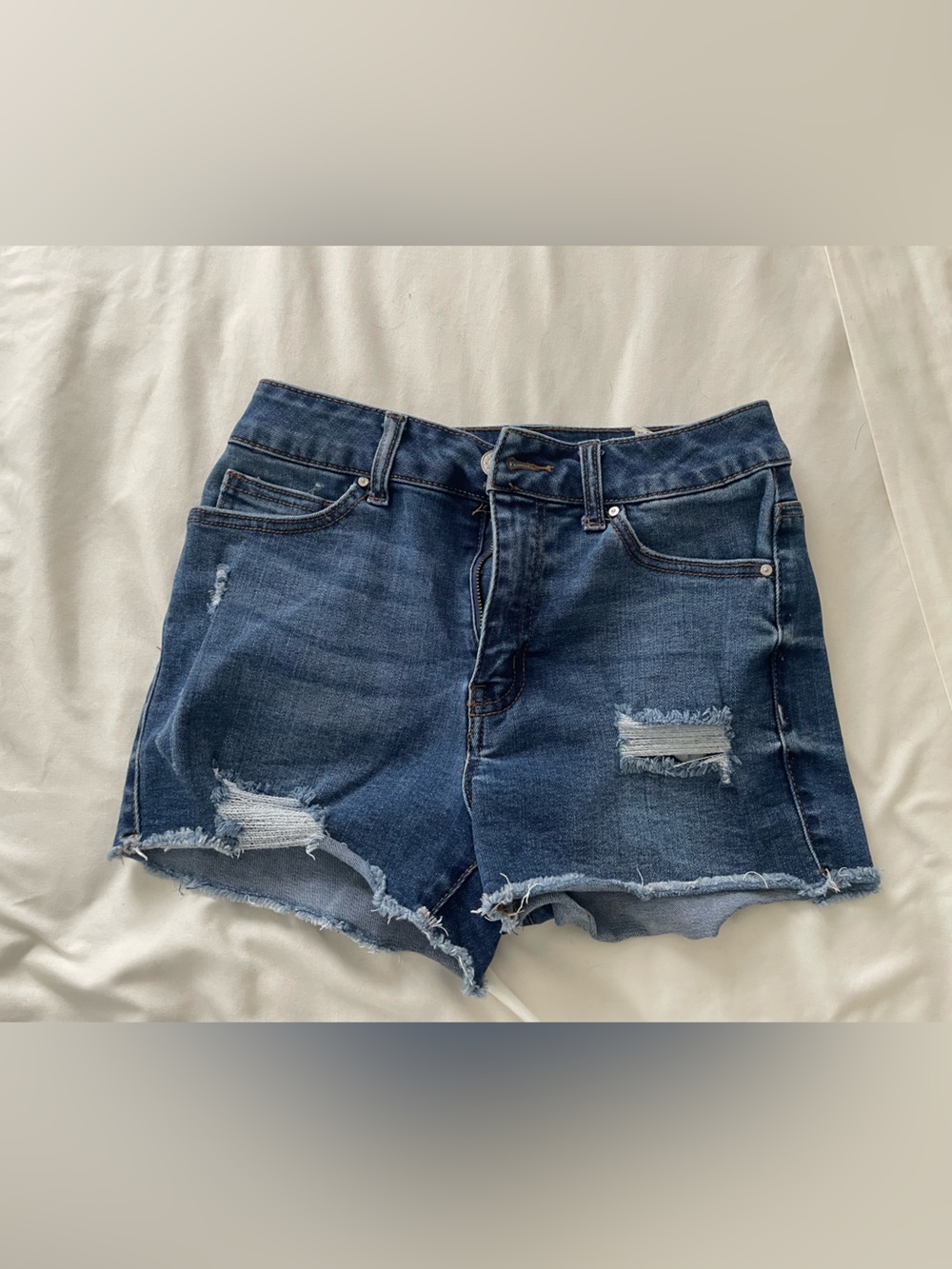 Distressed Denim Cutoff Shorts